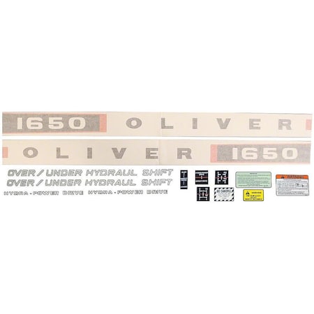 Aftermarket DEC351 Oliver 1650 Vinyl Cut Decal Set Fits Oliver DEC351-STR